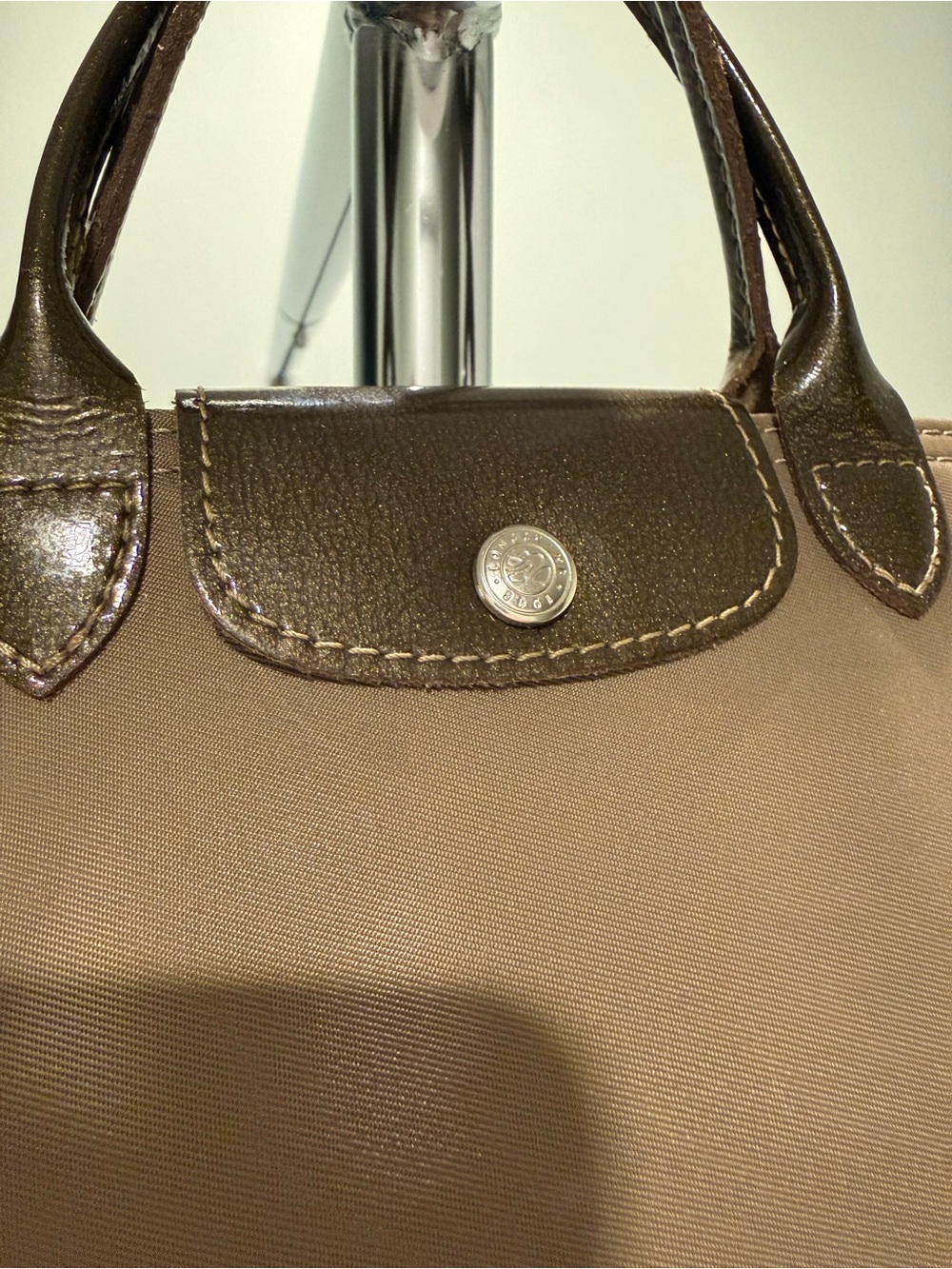 Longchamp Mini Nylon Patent Leather Handbag Made in France Discontinued - Picture 5 of 14
